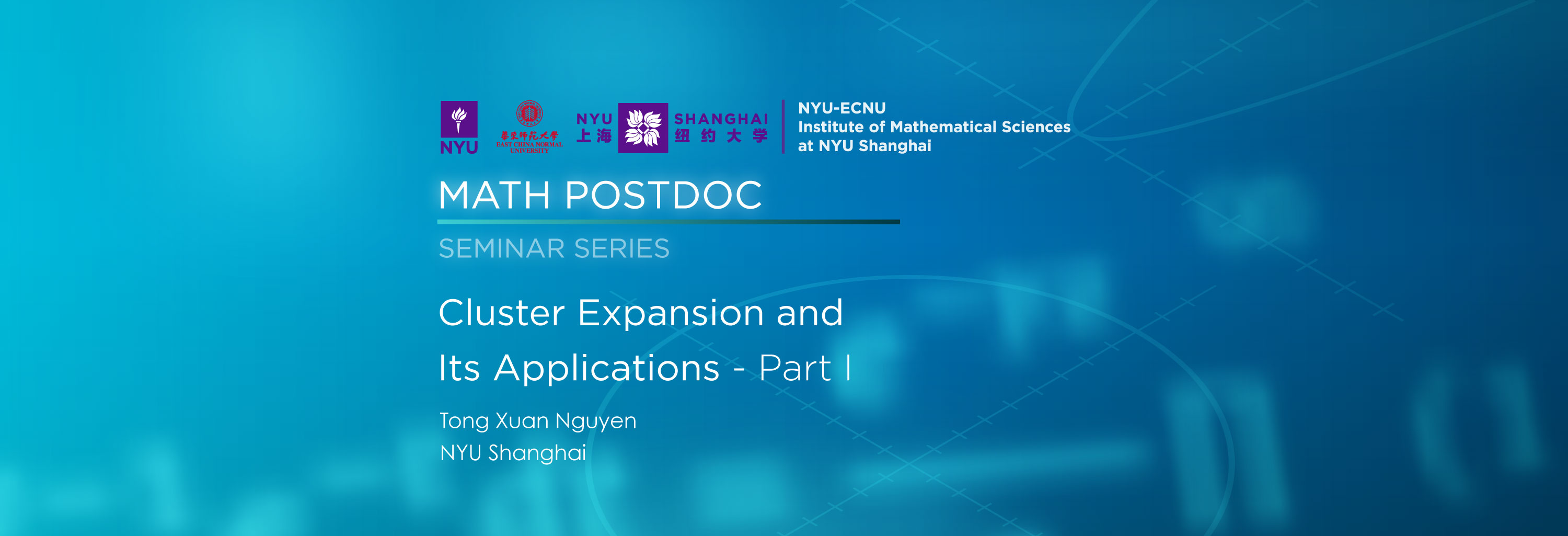 Cluster Expansion and its Applications - Part I