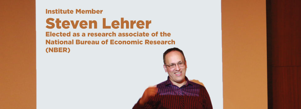 Lehrer Elected Research Associate in a Leading Economics Research Organization