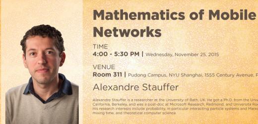 Lecture - Alexandre Stauffer: Mathematics of Mobile Networks